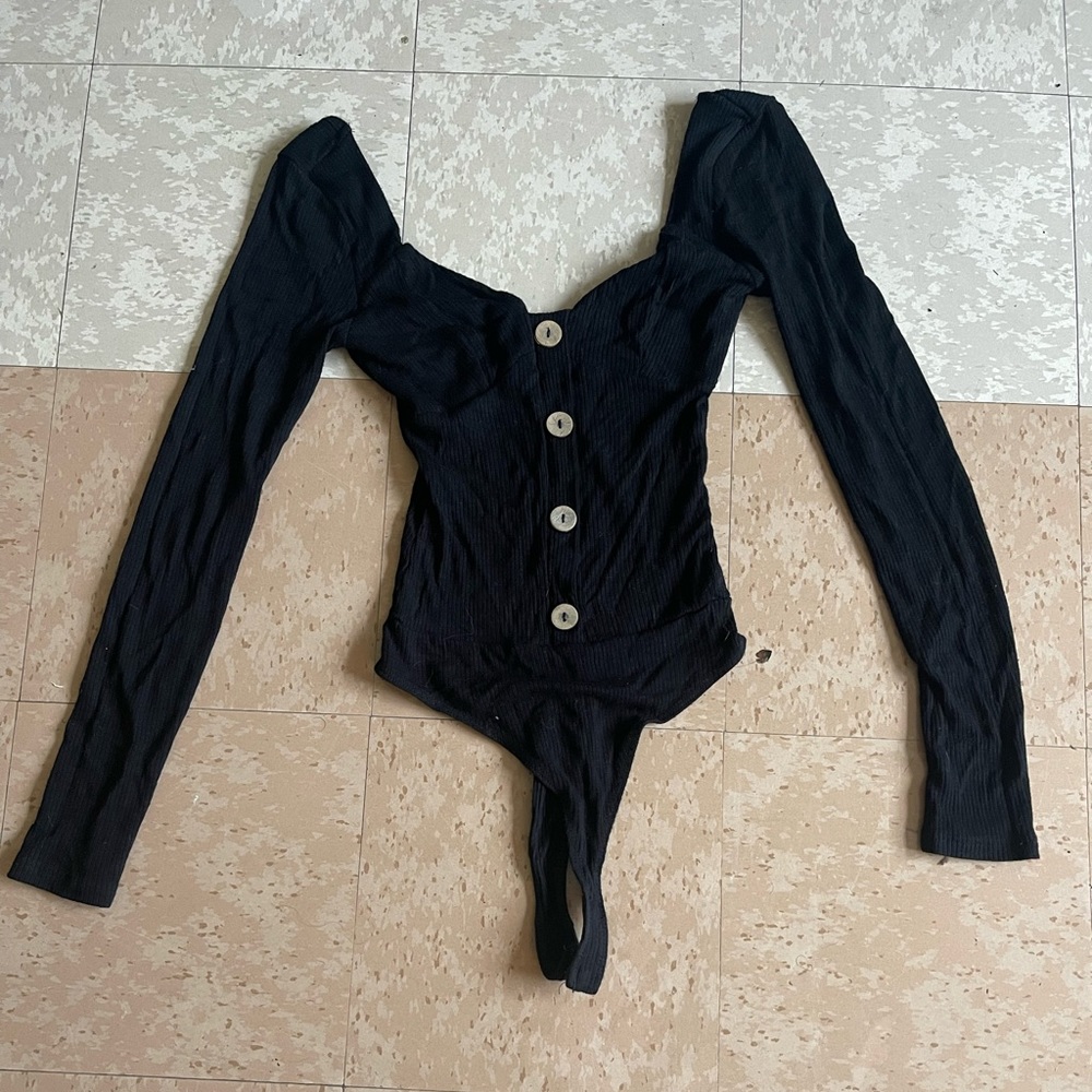 FASHION NOVA BODY SUIT ADJUSTABLE OFF SHOULDER LONGSLEEVE